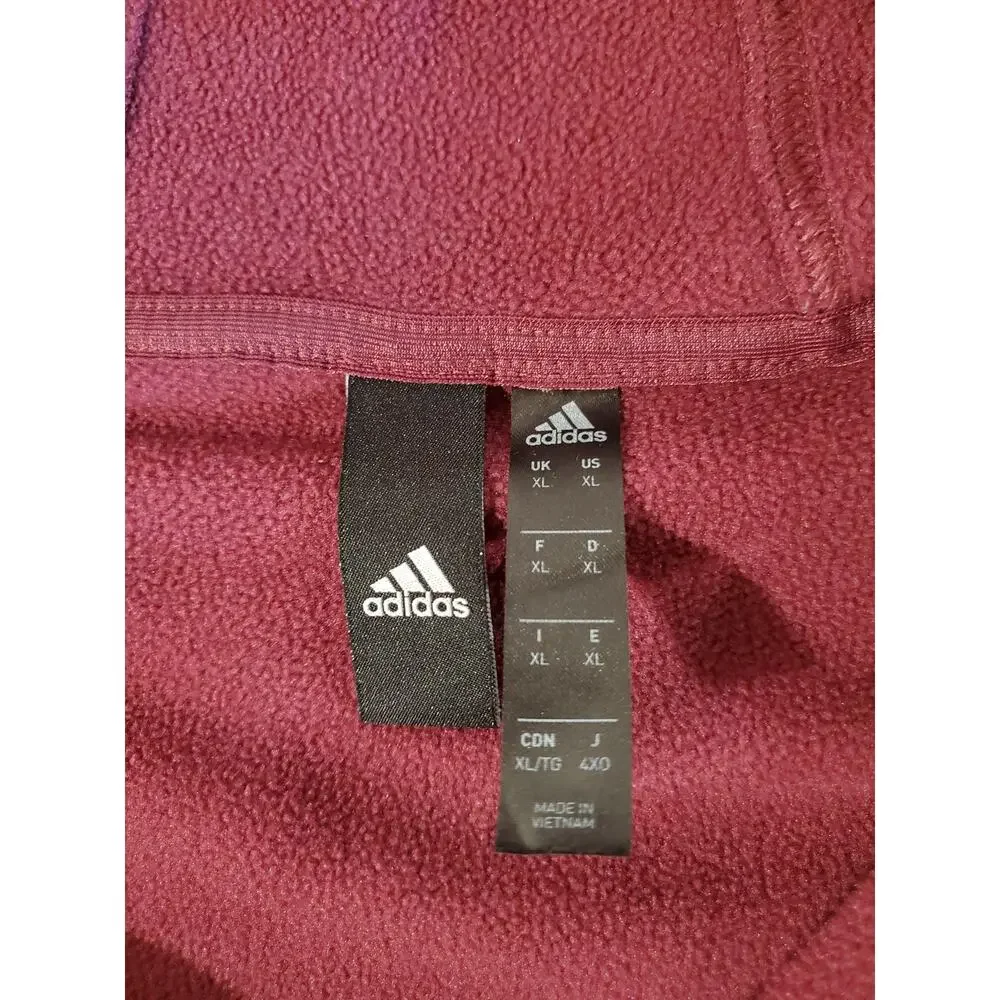Adidas Mens Aeroready Fleece Lined Zip Hoodie Jacket Size XL Hooded Sweatshirt